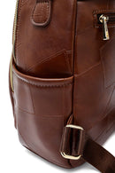 Woman Brown Long Strap Printed Backpack | Derimod Woman Brown Long Strap Printed Backpack | Derimod