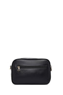Women's Black Long Strapped Woven Crossbody Bag | Derimod Women's Black Long Strapped Woven Crossbody Bag | Derimod