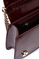 Women's Burgundy Chain Strap Patent Evening Shoulder Bag | Derimod Women's Burgundy Chain Strap Patent Evening Shoulder Bag | Derimod