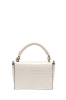 Woman Beige Long Strap Crocodile Patterned Crossbody Bag | Derimod Woman Beige Long Strap Crocodile Patterned Crossbody Bag | Derimod