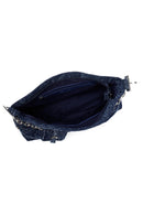 Woman Blue Jean Fabric Shoulder Bag | Derimod Woman Blue Jean Fabric Shoulder Bag | Derimod