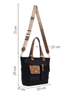 Woman Black Long Strap Fabric Shoulder Bag | Derimod Woman Black Long Strap Fabric Shoulder Bag | Derimod