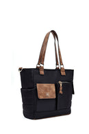 Woman Black Long Strap Fabric Shoulder Bag | Derimod Woman Black Long Strap Fabric Shoulder Bag | Derimod