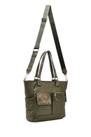 Woman Khaki Long Strap Fabric Shoulder Bag | Derimod Woman Khaki Long Strap Fabric Shoulder Bag | Derimod