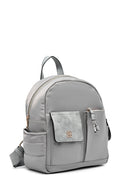 Woman Gray Fabric Backpack | Derimod Woman Gray Fabric Backpack | Derimod