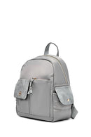 Woman Gray Fabric Backpack | Derimod Woman Gray Fabric Backpack | Derimod