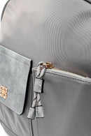 Woman Gray Fabric Backpack | Derimod Woman Gray Fabric Backpack | Derimod