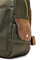 Woman Green Fabric Backpack | Derimod Woman Green Fabric Backpack | Derimod