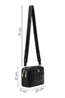 Women's Black Long Strapped Printed Crossbody Bag | Derimod Women's Black Long Strapped Printed Crossbody Bag | Derimod