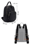 Women's Black Printed Backpack | Derimod Women's Black Printed Backpack | Derimod