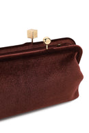 Women's Brown Long Strap Velvet Clutch Bag | Derimod Women's Brown Long Strap Velvet Clutch Bag | Derimod