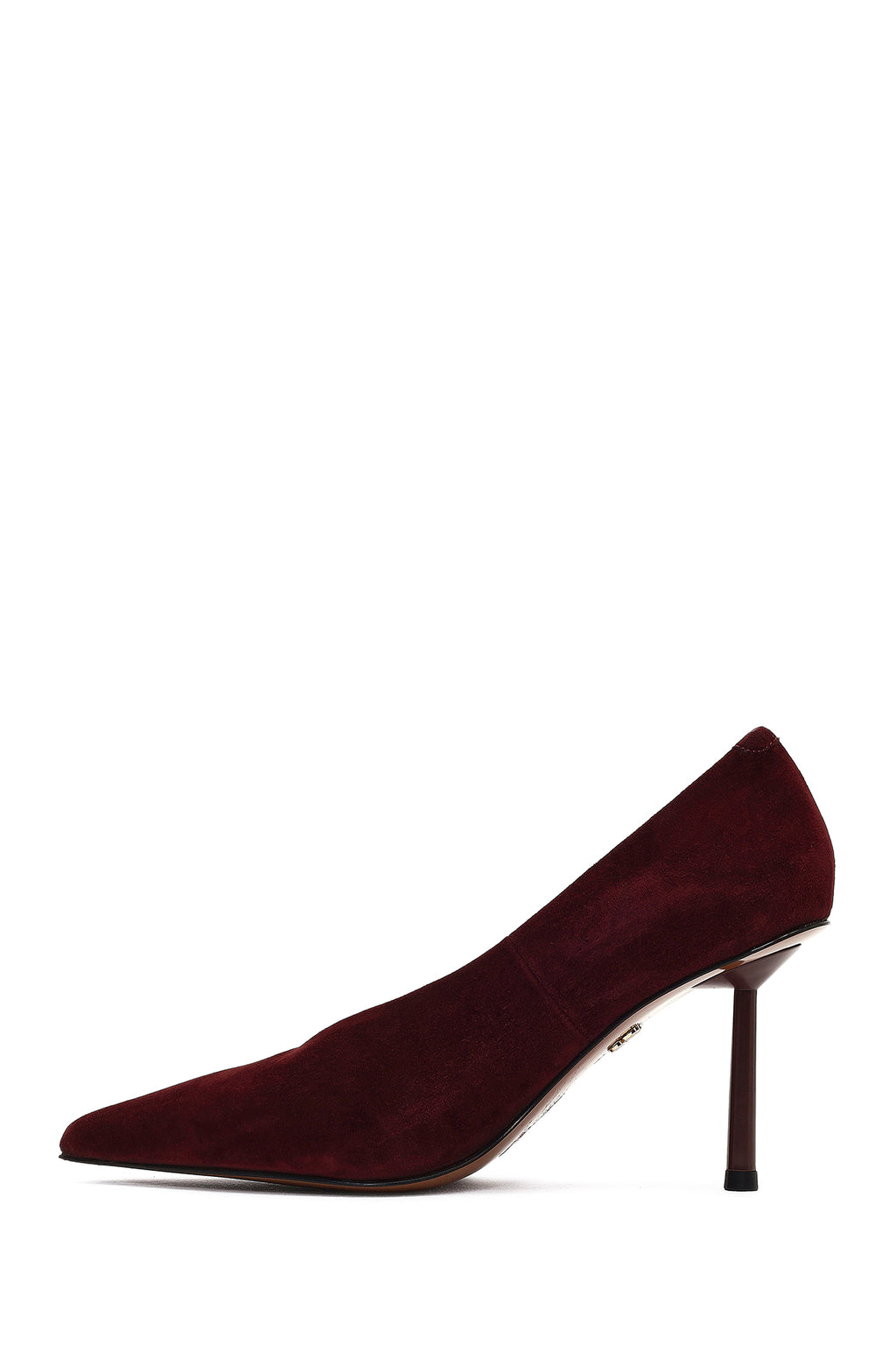 Kadın Bordo İnce Topuklu Süet Deri Stiletto