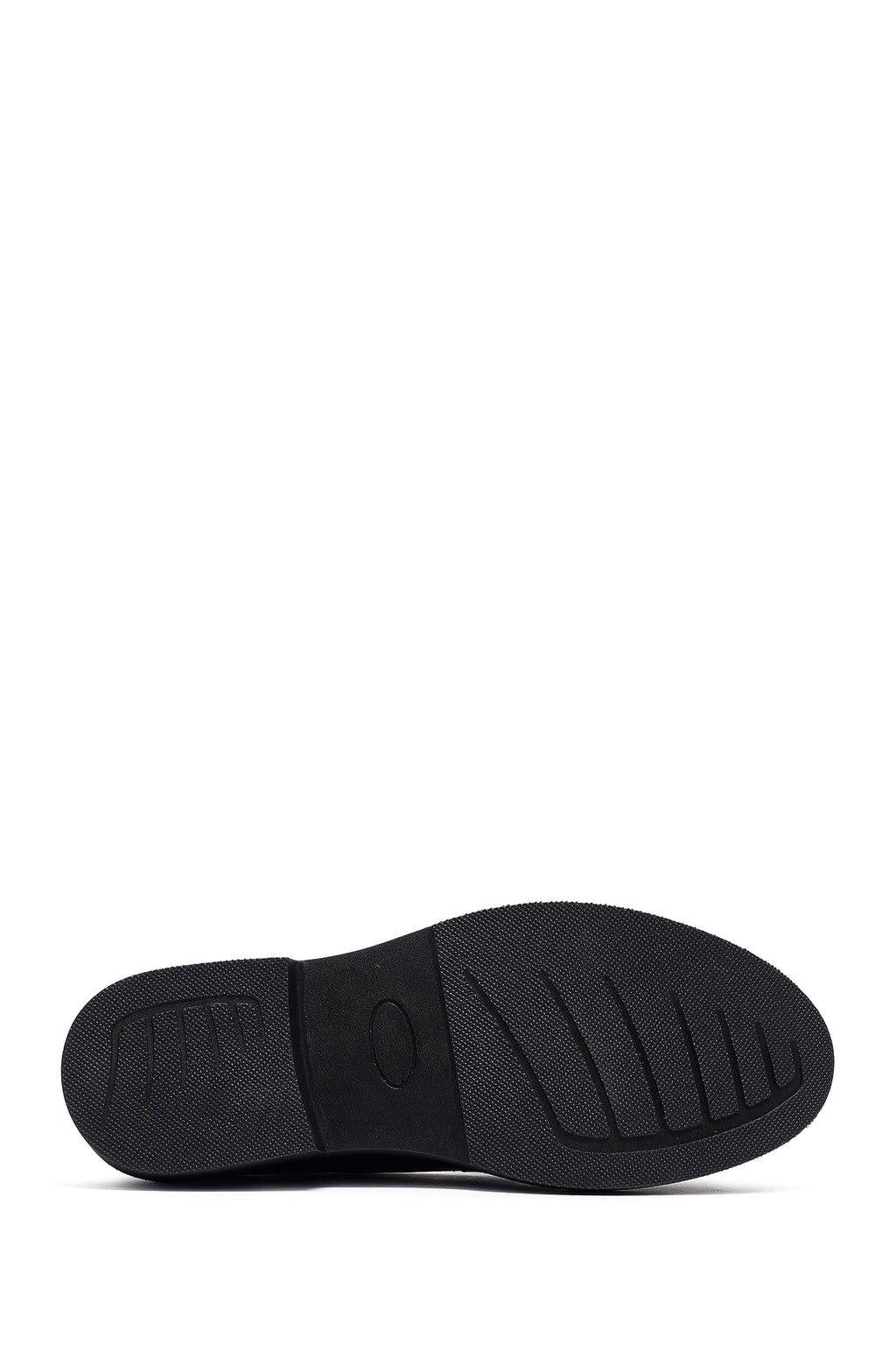 Kadın Siyah Deri Maskülen Loafer
