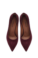 Kadın Bordo İnce Topuklu Süet Deri Stiletto | Derimod Kadın Bordo İnce Topuklu Süet Deri Stiletto | Derimod