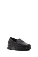 Kadın Siyah Dolgu Topuklu Deri Comfort Loafer | Derimod Kadın Siyah Dolgu Topuklu Deri Comfort Loafer | Derimod