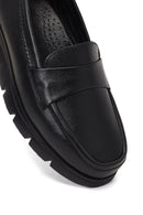 Kadın Siyah Dolgu Topuklu Deri Comfort Loafer | Derimod Kadın Siyah Dolgu Topuklu Deri Comfort Loafer | Derimod