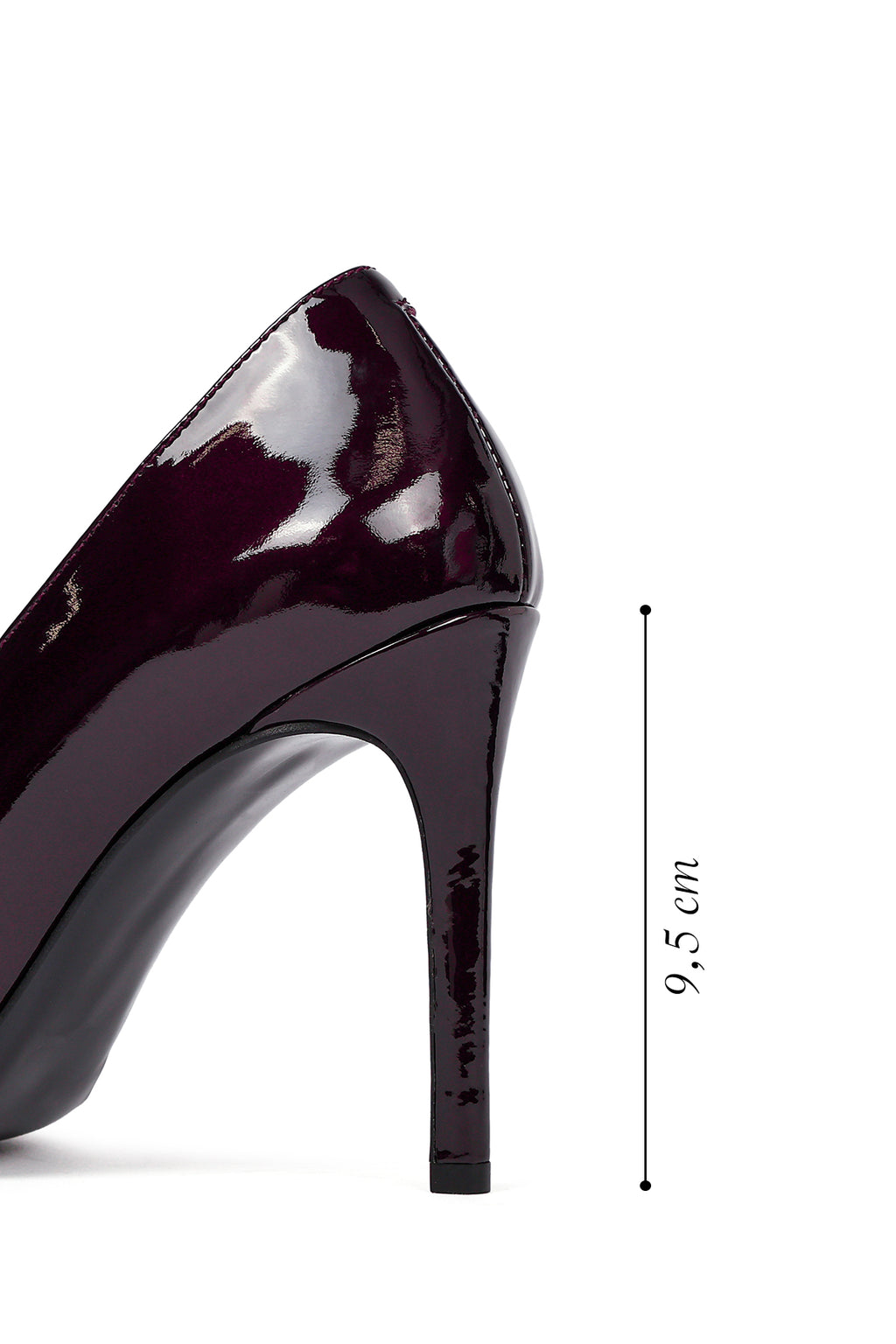 Kadın Bordo İnce Topuklu Rugan Deri Stiletto