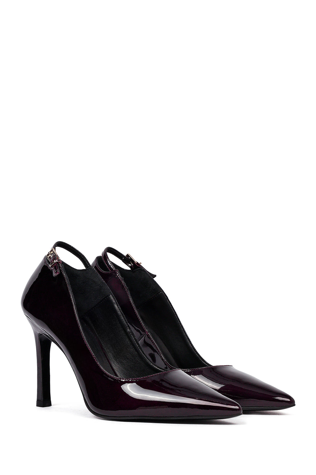 Kadın Bordo İnce Topuklu Rugan Deri Stiletto