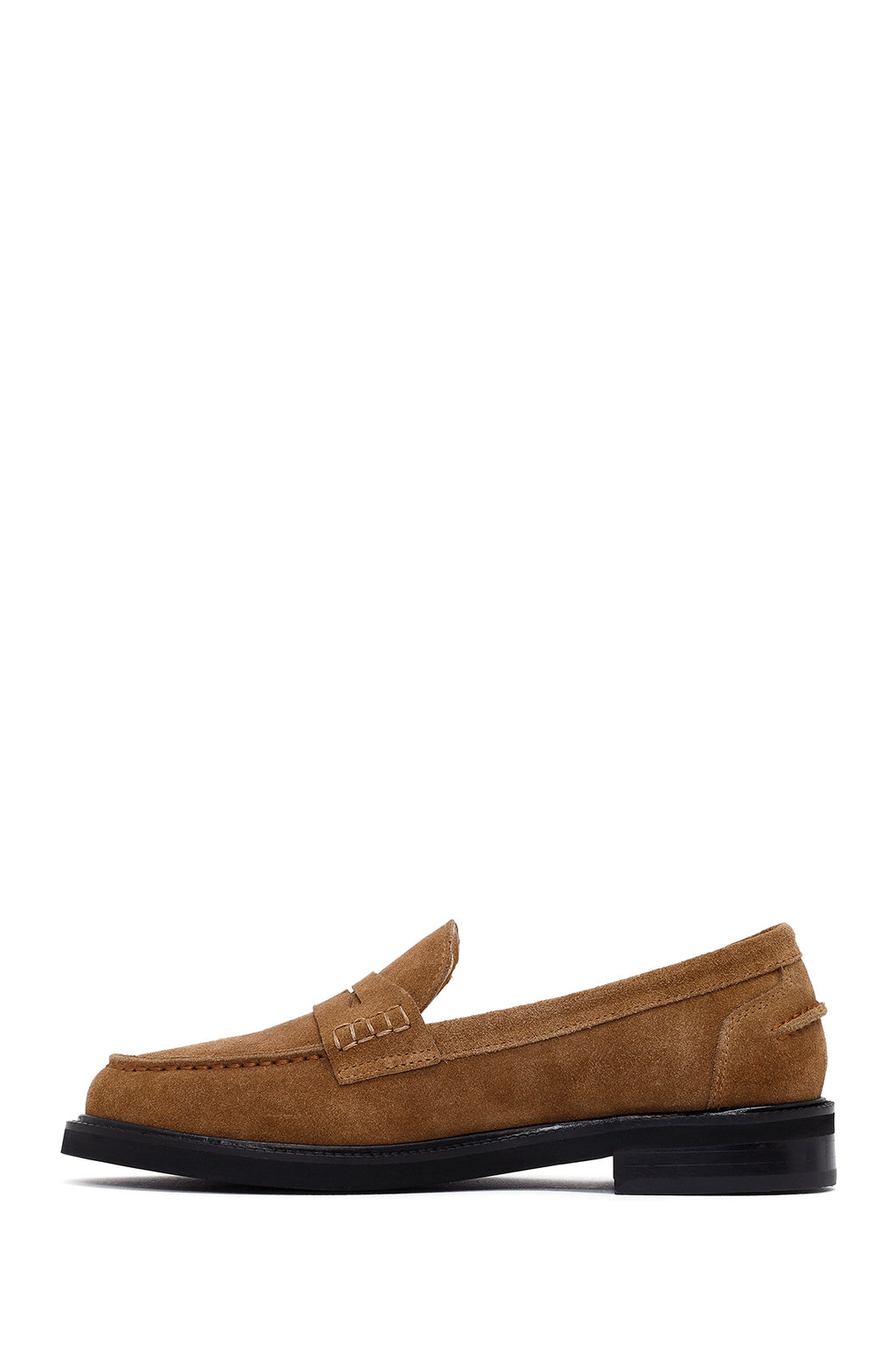 Kadın Vizon Süet Deri Maskülen Loafer