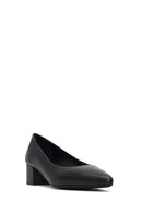 Derimod Flex Women Black Thick Heeled Leather Shoe | Derimod Derimod Flex Women Black Thick Heeled Leather Shoe | Derimod