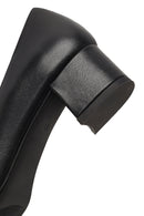 Derimod Flex Women Black Thick Heeled Leather Shoe | Derimod Derimod Flex Women Black Thick Heeled Leather Shoe | Derimod