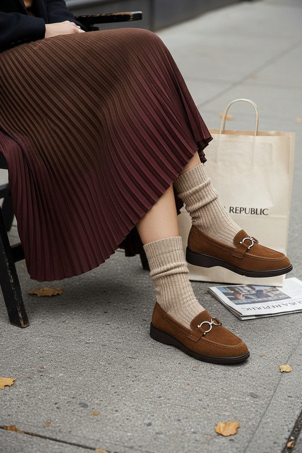 Kadın Vizon Tokalı Süet Deri Comfort Loafer