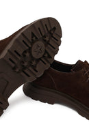 Women's Brown Lace-Up Suede Leather Masculine Shoe | Derimod Women's Brown Lace-Up Suede Leather Masculine Shoe | Derimod