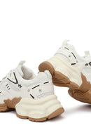 Kadın Beyaz Bağcıklı Kalın Tabanlı Sneaker | Derimod Kadın Beyaz Bağcıklı Kalın Tabanlı Sneaker | Derimod