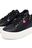 Kadın Siyah Bağcıklı Kalın Tabanlı Sneaker | Derimod Kadın Siyah Bağcıklı Kalın Tabanlı Sneaker | Derimod