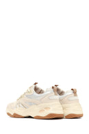 Women's Beige Lace-Up Thick-Soled Sneaker | Derimod Women's Beige Lace-Up Thick-Soled Sneaker | Derimod