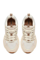 Women's Beige Lace-Up Thick-Soled Sneaker | Derimod Women's Beige Lace-Up Thick-Soled Sneaker | Derimod