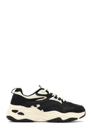 Women's Black Lace-Up Thick-Soled Sneaker | Derimod Women's Black Lace-Up Thick-Soled Sneaker | Derimod