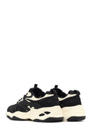 Women's Black Lace-Up Thick-Soled Sneaker | Derimod Women's Black Lace-Up Thick-Soled Sneaker | Derimod