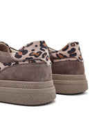 Women's Mink Lace-up Suede Leather Sneaker | Derimod Women's Mink Lace-up Suede Leather Sneaker | Derimod