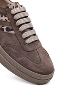 Women's Mink Lace-up Suede Leather Sneaker | Derimod Women's Mink Lace-up Suede Leather Sneaker | Derimod