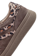 Women's Mink Lace-up Suede Leather Sneaker | Derimod Women's Mink Lace-up Suede Leather Sneaker | Derimod