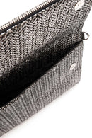 Women's Anthracite Long Chain Strap Straw Clutch Bag | Derimod Women's Anthracite Long Chain Strap Straw Clutch Bag | Derimod
