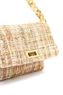 Women's Pink Long Strapped Patterned Fabric Crossbody Bag | Derimod Women's Pink Long Strapped Patterned Fabric Crossbody Bag | Derimod