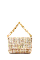 Women's Pink Long Strapped Patterned Fabric Crossbody Bag | Derimod Women's Pink Long Strapped Patterned Fabric Crossbody Bag | Derimod