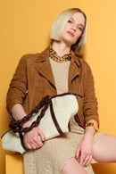 Women's Beige Long Strap Straw Shoulder Bag | Derimod Women's Beige Long Strap Straw Shoulder Bag | Derimod