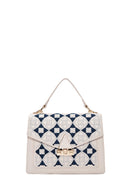 Women's Cream Printed Long Shoulder Bag | Derimod Women's Cream Printed Long Shoulder Bag | Derimod