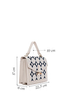 Women's Cream Printed Long Shoulder Bag | Derimod Women's Cream Printed Long Shoulder Bag | Derimod