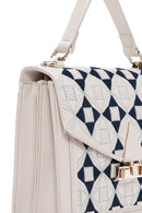 Women's Cream Printed Long Shoulder Bag | Derimod Women's Cream Printed Long Shoulder Bag | Derimod