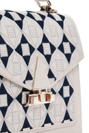 Women's Cream Printed Long Shoulder Bag | Derimod Women's Cream Printed Long Shoulder Bag | Derimod