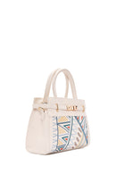 Women's Cream Printed Long Shoulder Bag | Derimod Women's Cream Printed Long Shoulder Bag | Derimod