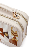 Women's Cream Printed Long Strap Crossbody Bag | Derimod Women's Cream Printed Long Strap Crossbody Bag | Derimod