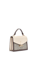 Women's Cream Long Strap Patterned Handbag | Derimod Women's Cream Long Strap Patterned Handbag | Derimod