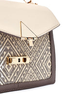 Women's Cream Long Strap Patterned Handbag | Derimod Women's Cream Long Strap Patterned Handbag | Derimod