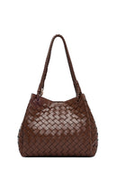 Women's Brown Braided Shoulder Bag | Derimod Women's Brown Braided Shoulder Bag | Derimod