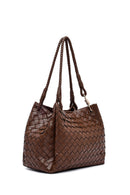 Women's Brown Braided Shoulder Bag | Derimod Women's Brown Braided Shoulder Bag | Derimod